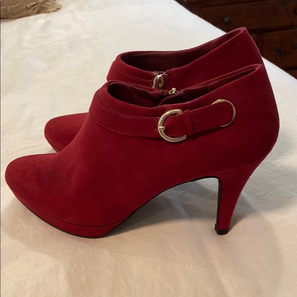 Sophisticated Red Heeled Boots with Stiletto Heel